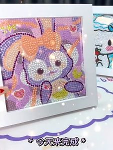 23*18CM Kids 5D Diamond Painting Set Cartoon Animal Pattern Childrens Handmade Crystal Diamond Painting Full Diamonds