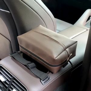 Kotak Tisu Mobil Kulit & Gantungan Tisu Mobil Headrest: Aksesoris Armrest & Visor Universal