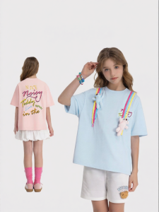 Children Round Neck Pullover Short Sleeve Printed T-Shirt