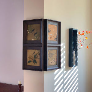 ภาพตกแต่งสไตล์ย้อนยุคสำหรับห้องนั่งเล่นและร้านอาหารสไตล์จีนโบราณ ภาพวาดสุดหรูหราที่สร้างสรรค์จากแผ่นไม้สังเคราะห์ ภาพวาดที่สร้างสรรค์