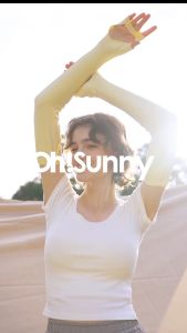 Ohsunny cảm giác mát mẻ chống nắng ống tay áo chống UV u-palm Găng tay dài UPF50 +