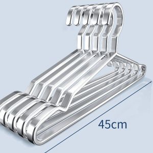 Kai Wang 304 Flat Bar Stainless Steel Coat Hanger For Home Bold Thickened Cool Clothes Hanger Shelf Clothes Hanger Widened Hanger
