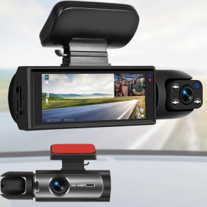 Camera Hành Trình Kép 1080P HD Với Tầm Nhìn Ban Đêm Hồng Ngoại Cảm Biến G Màn Hình IPS 3.16 Inch Camera Trước Và Sau