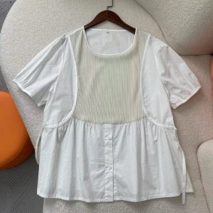 Sainag Womens Short Sleeve Crewneck Shirt Sweetheart Youthful Loose Fit Round Neck Polyester Fiber Shirt