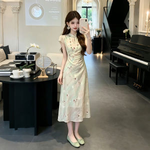 XUECAIQI | Summer Elegant Cheongsam Maxi Dress