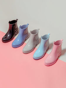 New 2025 Womens Short Tube Rain Boots Adult Fashionable Outdoor Wear Anti-slip PVC Material Comfortable Breathable Shoe