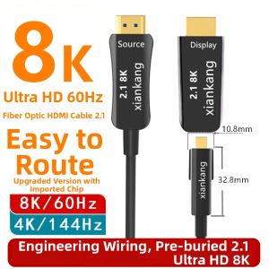 XIANKANG | High-definition Large-to-Small End HDMI Cable for Conduit Installation 2.1 Version 20m