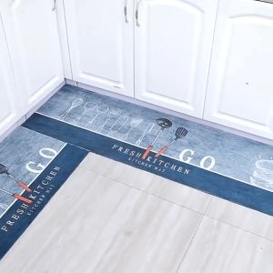 SHENAR COD Keset Dapur 2in1 Isi 2 pcs Keset Dapur Minimalis (40 x 60 cm & 40 x 120 cm) Anti Slip/ Karpet Kitchen Matras Kasur