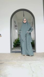 ABAYA SET KHIMAR SYARI HANNA DRESS EXSLUSIVE ANNASIHAH/GAMIS SET HIJAB SYARI WANITA MUSLIMAH TERBARU
