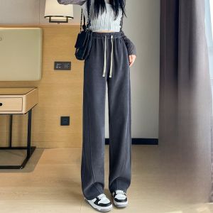 LANGPIN | High Waist Wide Leg Pants Womens Spring 2025 New Style Slim Fit Casual Trousers Fashionable Sporty Long Polyester Blend