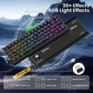 ATTACK SHARK | Attack Shark X68PRO HE Wireless Gaming Keyboard - 8000Hz Polling Rapid Trigger Hot-Swappable Magnetic Switches RGB for PC/Mac