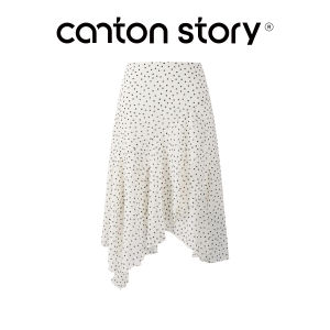 Cantonstory | Chân Váy A-line Dots Đào Vintage Bất Quy tắc