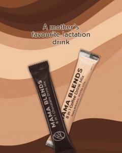 Mama Blends 6-in-1 Chocolate Drink Mix for Breastfeeding Moms | Lactation Booster with Malunggay Fennel & Ginger | Stevia Sweetened Cocoa Drink 8 Sachets