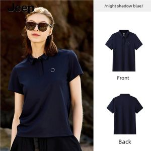 Jeep Outdoor Ice Silk Polo Shirt Quick drying Sunscreen Antibacterial Cooling Casual Womens Short Sleeve