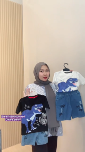 Promo Setelan Anak Laki-Laki & Perempuan Umur 1-5 Tahun Motif Dino
