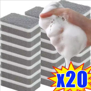 20Pcs Double-sided Cleaning Spongs/ Kitchen Dishwashing Sponge / Household Cleaning Three-Layer Sponge Wipe / Non-Scratch Scrub Sponge