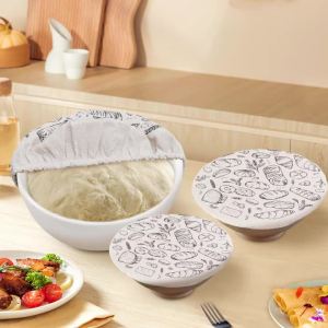 3Pcs Bowl Covers Set Reusable Bowl Cover Portable Fermentation Hood Food Dust Cover for Sourdough Rising Dough Kitchen Accessory