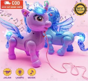MAINAN ANAK KUDA PONI BERJALAN ADA MUSIK DAN LAMPU LED PROMO TERMURAH COD