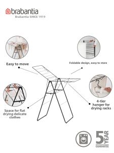 brabantia | Folding Stainless Steel Clothes Rack