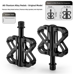 West Biking | Ultra-Light Titanium Alloy Pedals with Triple Sealed Bearings for Mountain and Road Bikes