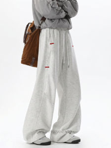 V37 | Vintage Cleanfit American Embroidery Loose Straight Pants