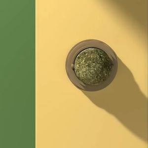 Cat Catnip Wall Stick-on Ball Natural Mint Improve Digestion/Appetite/Teeth Cleaning Cat Grass Pet Toy Spinning Ball