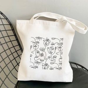 Nữ Trừu Tượng In Hình Mặt Túi Tote Canvas Cổ Đeo Vai Túi Xách Thân Thiện Với Môi Trường Có Thể Tái Sử Dụng Túi Mua Sắm Túi Bảo Quản Hàng Ngày