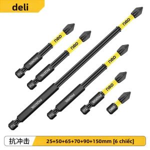 deli | Đầu Vặn Vít Từ Tính Chống Trượt PH2 Thép Hợp Kim Độ Cứng Cao Mũi Khoan Tác Động Dụng Cụ Cầm Tay Dùng Cho Đầu Vặn Vít.