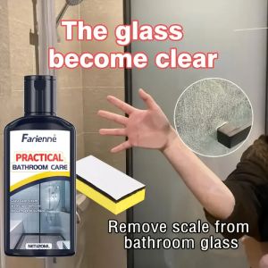 Bathroom glass polish - powerful hard water spot remover and descaler for shower doors tiles and stainless steel