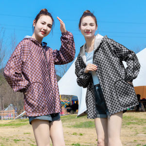 Fashionable Thin Spring Autumn Hooded Apron Simple Style Waterproof Composite Fabric for Work And Cleaning Handmade Available