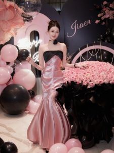 Glimmering Sequin Mermaid Gown Birthday Party Photography Evening Event Holiday Fish Tail Dress Sweet High Waist Long Skirt