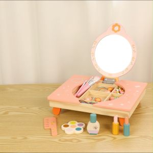 รุ่นพร้อมส่ง โต๊ะเครื่องแป้งมินิ ของเล่นแต่งหน้า ของเล่นไม้เด็ก-สำหรับเด็ดเล่นไม้ คลิกที่นี่