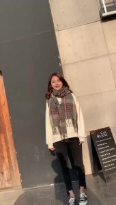 New All-Match Cashmere-like Cape and Shawl Autumn and Winter Dual-Use Warm Thickened Cloak Tassel Plaid Scarf for Women