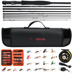 Goture | Bộ Cần Câu Ruồi Sợi Carbon Goture 2.7m/9FT 8 Món 5/6WT Kèm Máy Câu Và Túi Đựng Đồ Câu Tiện Dụng Cho Sông Suối Hồ.
