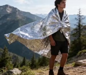 4pcs Emergency Mylar Thermal Blanket Foil Space Blanket Designed for NASA Body Warmer Outdoor First Aid Camping Hiking Travel