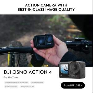 DJI Osmo Action 4 - Action Camera | 1/1.3-inch Sensor & Stunning Low-Light Imaging | 10-bit & D-Log M Color Performance | 4K/120fps FHD Video Quality