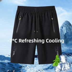 Ice Silk Quick Dry Mens Shorts Summer Breathable Thin Five Pocket Zipper Casual Loose Fit Korean Trending Youth Popular
