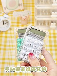 Mini Cute Calculator Kawaii Calculator Transparent Calculator Silent Portable Student Calculator