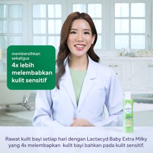[Buy 10 Get 2] Lactacyd Baby Extra Milky 2in1 Body Wash and Hair Shampoo 10x60mL - Sabun & Sampo Bayi Melindungi dari Iritasi + FREE Lactacyd Baby Extra Milky 2x60ml