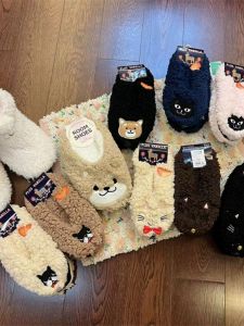 Thickened Fluffy Home Slippers Soft Bottom Silent Floor Shoes Warm Underfloor Heating Cute Cartoon Design Youth Size PVC Sole