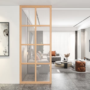 Nordic Style Solid Wood Screen Partition Modern Simplicity Living Room Entrance Hallway Glass Tempered Original Wood Design