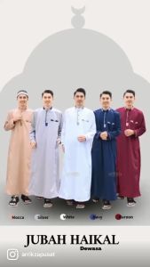 Jubah Pria Remaja - Jubah Pria Keren Arab Remaja - Jubah Pria Remaja Polos - Gamis Pria Lengan Panjang Premium Haikal by Ar Gallery