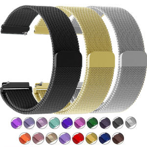 Milanese loop for Samsung Galaxy Watch 7/6/5/FE/4/6 Classic/active 2 band 22/20mm Metal magnetic bracelet Huawei GT 4-3-2 strap