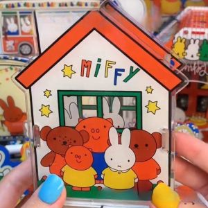 Miffy | Hộp Đựng Bút Acrylic Miffy Hộp Đựng Đồ Hình Vuông Hoạt Hình Dung Tích Lớn Dành Cho Cọ Trang Điểm Văn Phòng Phẩm - Hộp Đựng Đồ Dành Cho Người Hâm Mộ Anime
