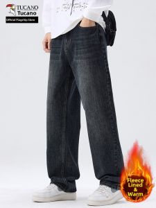 TUCANO | Vintage Mens Autumn and Winter Jeans 2025 New Straight Leg Baggy Insulated Thickened