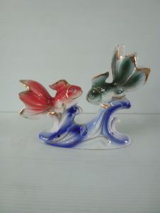 ตั้งมงคลปลาคู่งานเซรามิคขนาดสูง5.5นิ้ว ราคา 250บ.