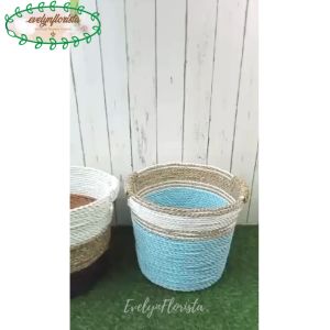 Tanaman Hias Pohon Artificial Ketapang X2 T120 Cover Anyaman Seagrass Handle Hiasan Caffe