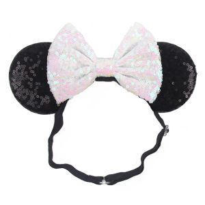2025 New Disney Ears Adjustable Elastic Headband Adult Mickey Mouse Nylon Hairband Kids Hair Accessories Festival Trip Party DIY