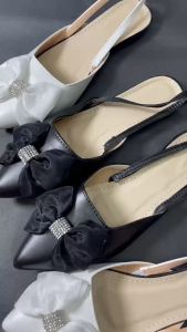 Giày Bệt Mũi Nhọn Quai Hậu Đính Nơ Mẫu Mới Mã h20dxuoc