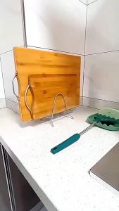 HHarbour ที่วางเขียง ชั้นวางเขียงสแตนเลส ผู้ถือเครื่องมือ ปฏิบัติห้องครัวผู้ถือฝาหม้อเหล็ก ประหยัดพื้นที่